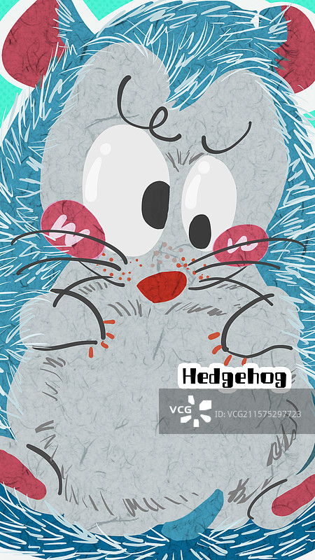 动物刺猬头像插画图片素材