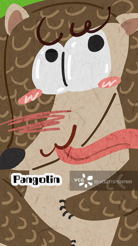 动物穿山甲头像插画图片素材
