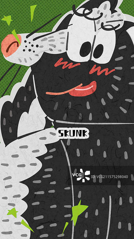 动物臭鼬头像插画图片素材