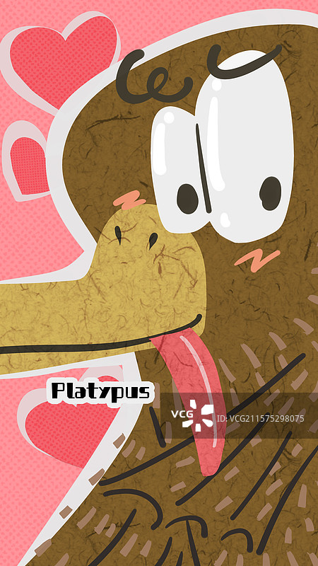 动物鸭嘴兽头像插画图片素材