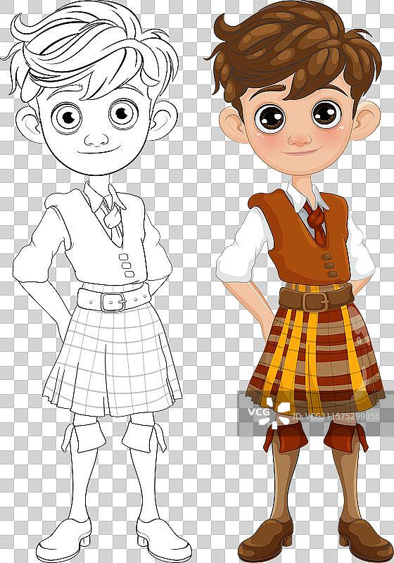 穿着裙子的男孩图片素材