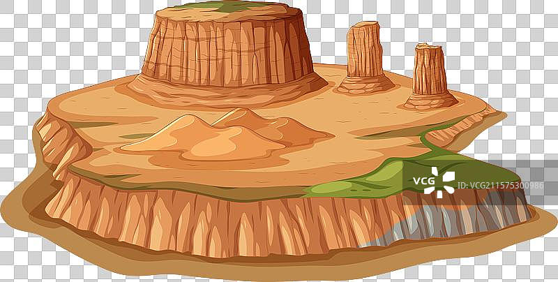 有台地和孤丘的沙漠地貌图片素材