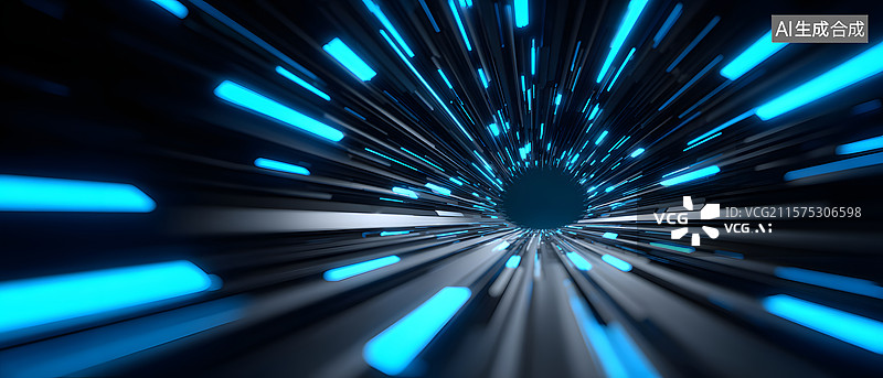 【AI数字艺术】抽象科技背景中的数据流动图片素材