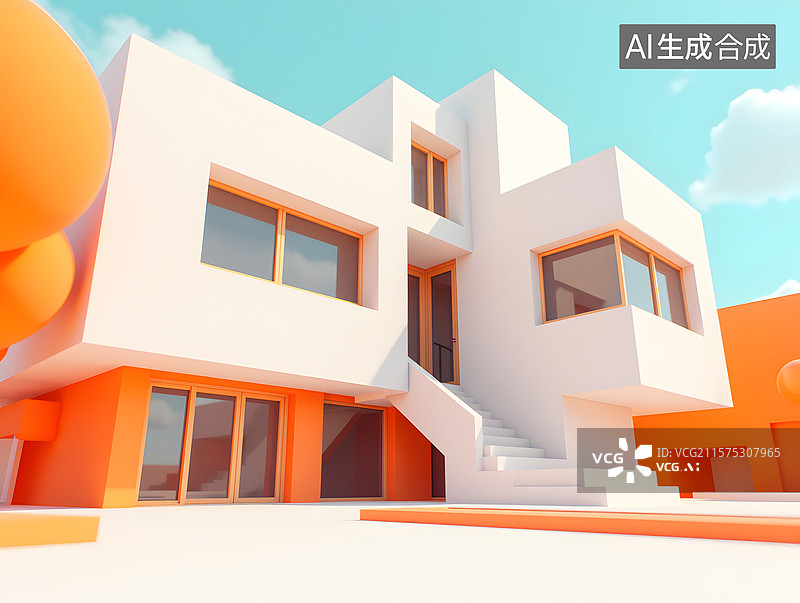 【AI数字艺术】现代几何建筑装饰设计图片素材