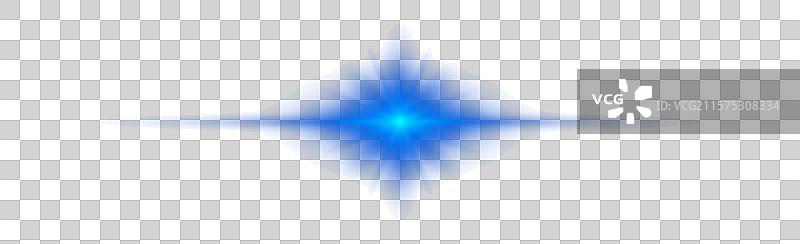 蓝色水平光效镜头光晕图片素材