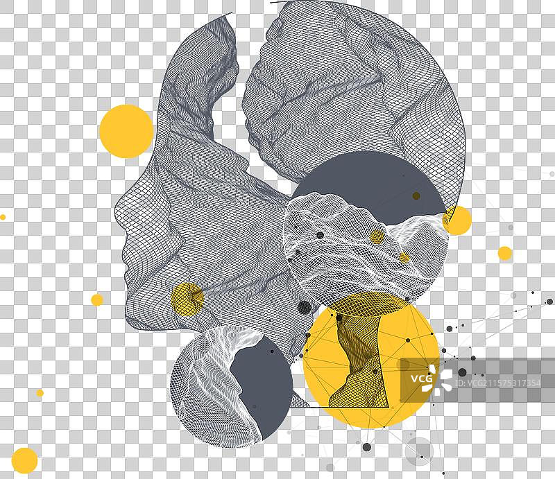 人头以框架风格制作图片素材