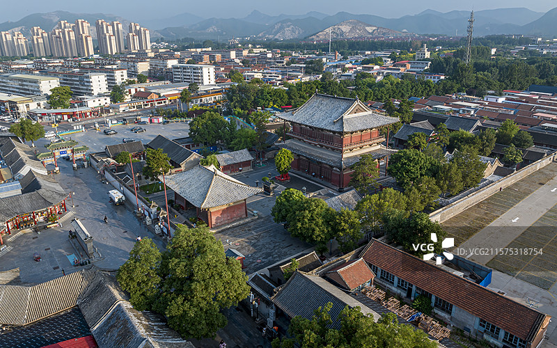 天津市蓟州区独乐寺景区航拍图片素材