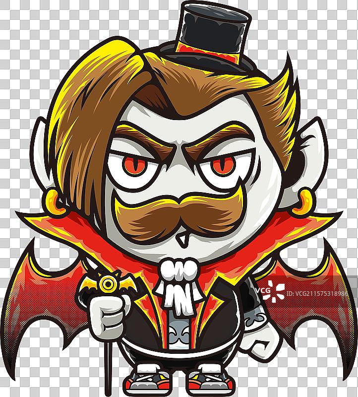 免抠素材：吸血鬼绅士卡通形象插画图片素材