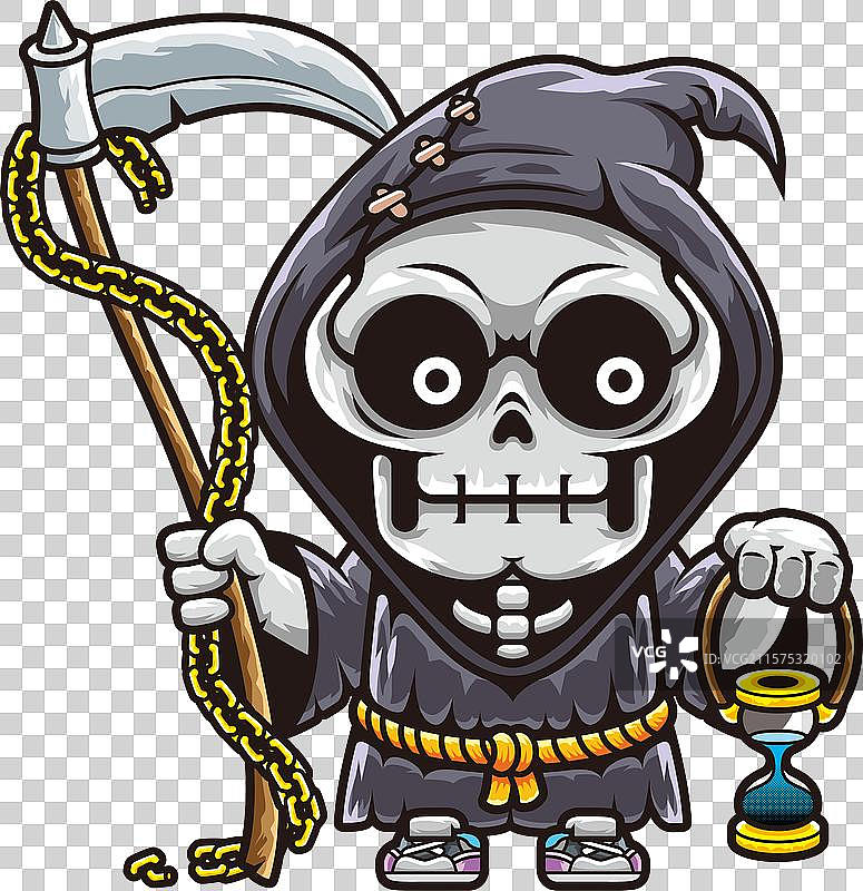 免抠素材：卡通骷髅死神人物形象插画图片素材