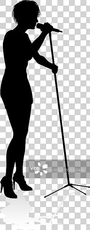 流行乡村音乐明星女性剪影图片素材