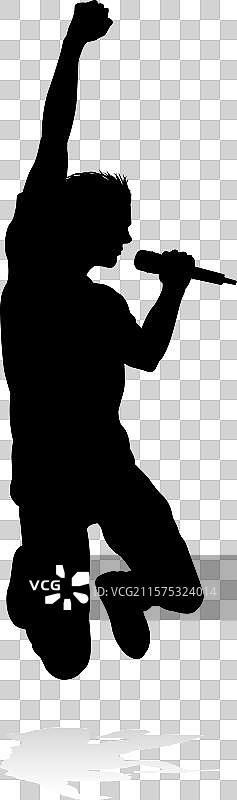 流行、乡村或摇滚明星的剪影图片素材