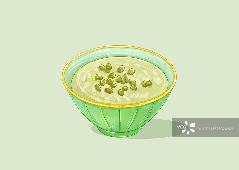 美食插画绿豆汤图片素材