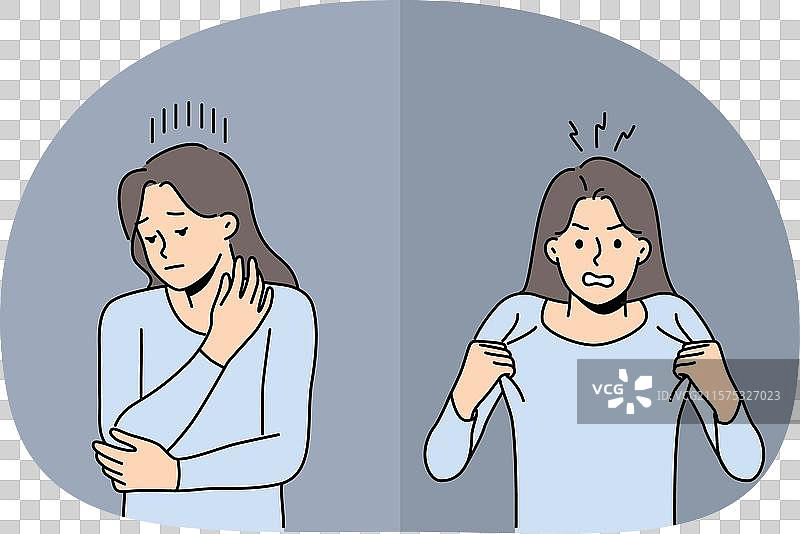 女人表现出愤怒和不安图片素材