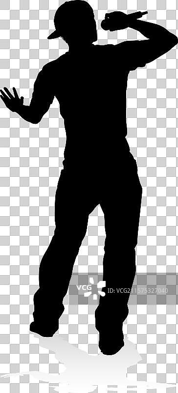 流行、乡村或摇滚明星的剪影图片素材