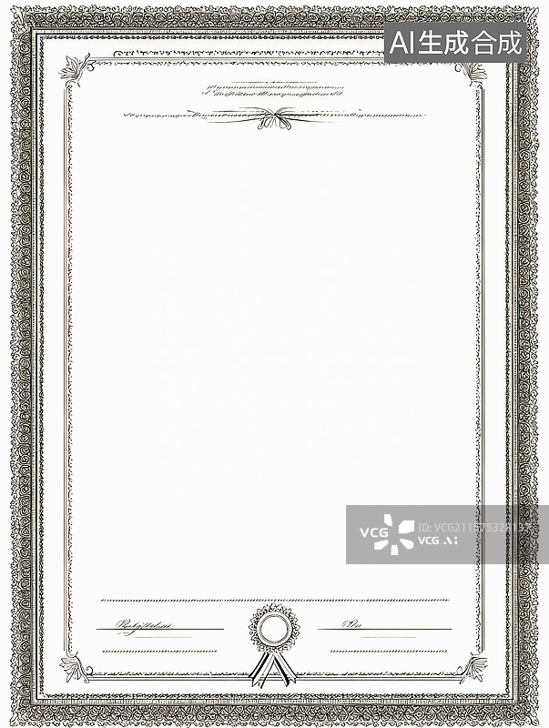 【AI数字艺术】复古装饰画边框荣誉证书图片素材