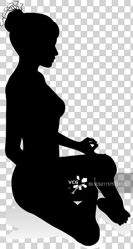 瑜伽普拉提姿势女性剪影图片素材