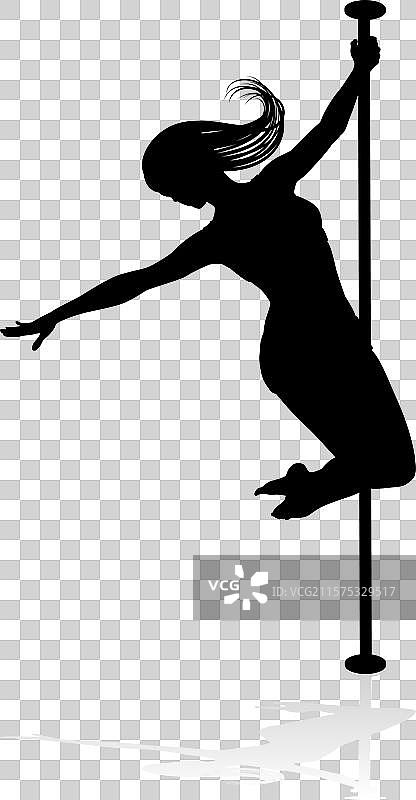 杆舞女性剪影图片素材