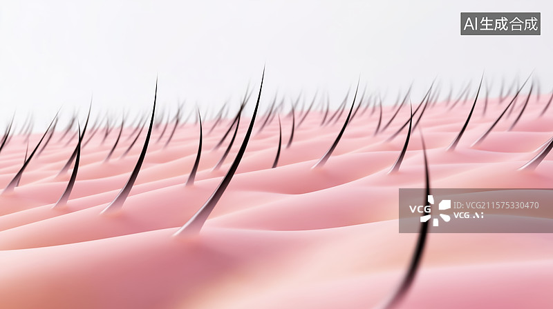 【AI数字艺术】皮肤上的毛发特写图片素材