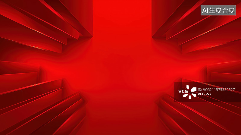 【AI数字艺术】红色阶梯的抽象几何构图图片素材