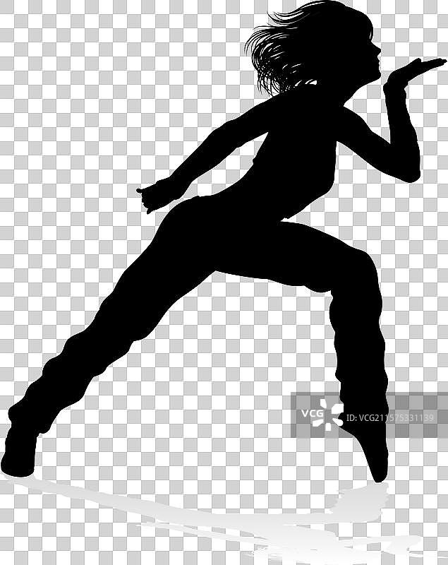 街舞舞者剪影图片素材