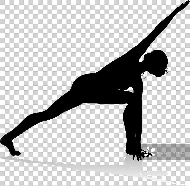 瑜伽普拉提姿势女性剪影图片素材