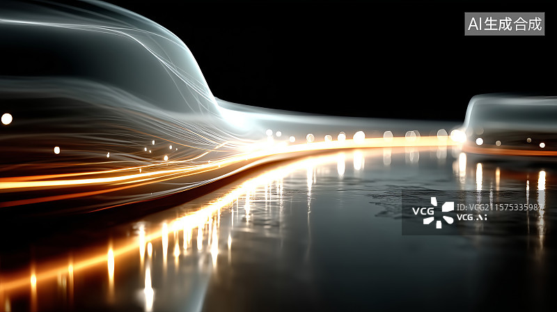 【AI数字艺术】未来感光线走廊图片素材