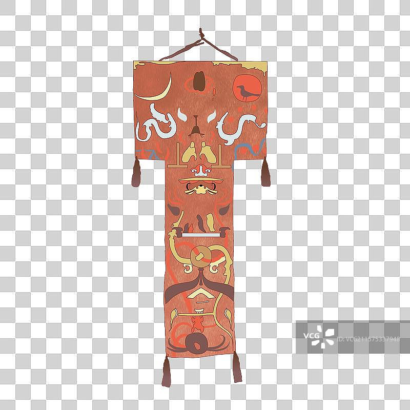 T型帛画插画图片素材