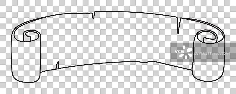 手绘的古代纸莎草卷带图片素材