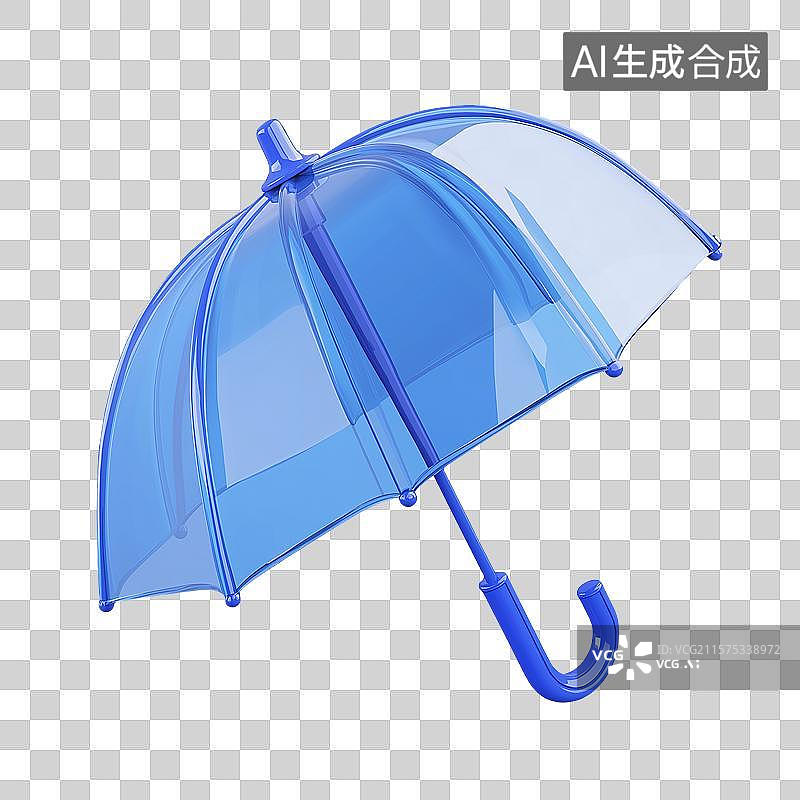 【AI数字艺术】透明蓝色雨伞图片素材