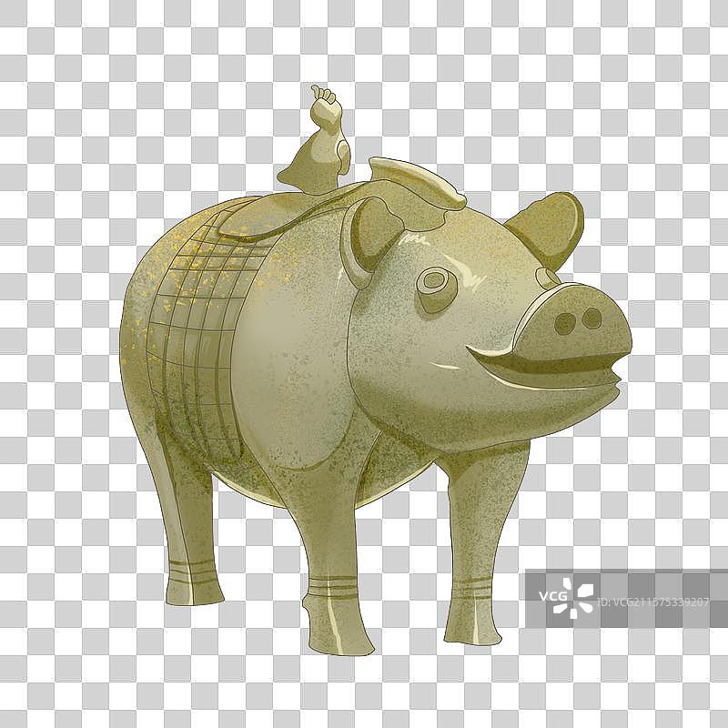 豕形铜尊插画图片素材