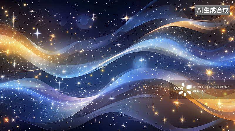 【AI数字艺术】星空流体插画海报背景图片素材