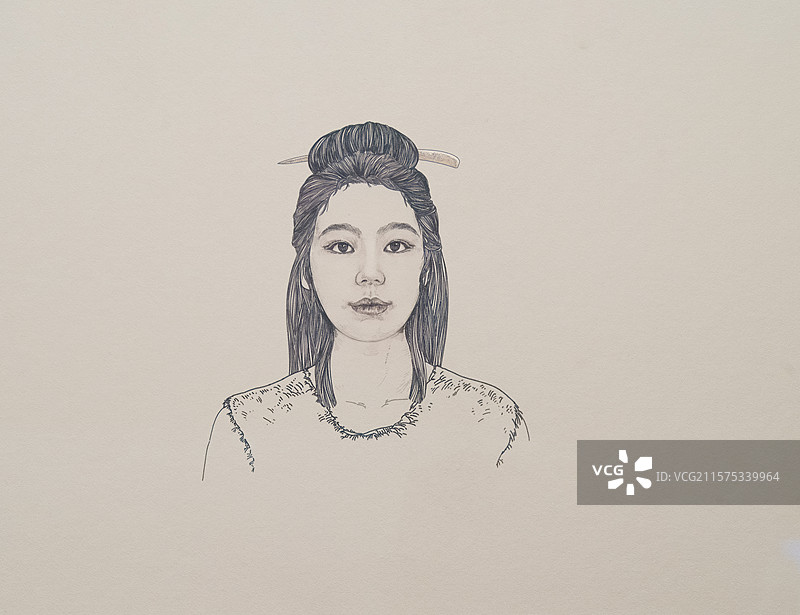 新石器时代妇女头像图片素材