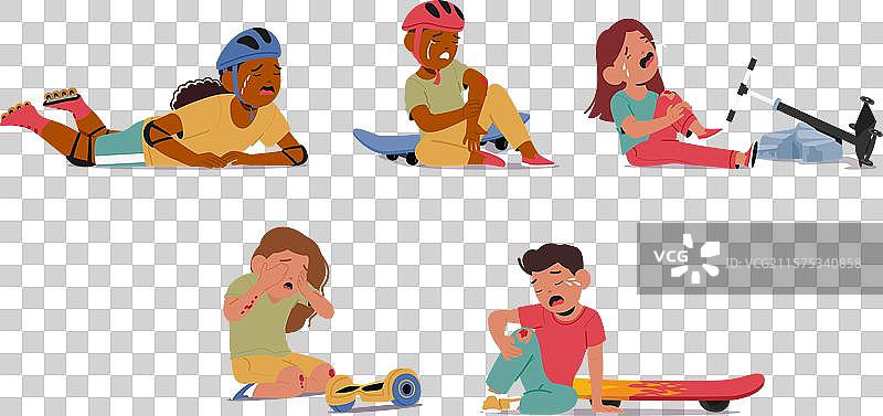 儿童因事故而受伤图片素材