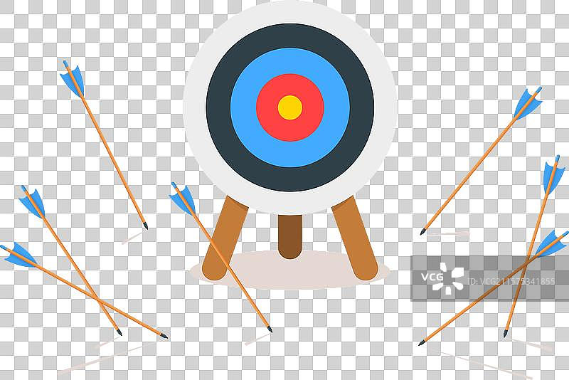 箭靶上有许多未中箭。图片素材