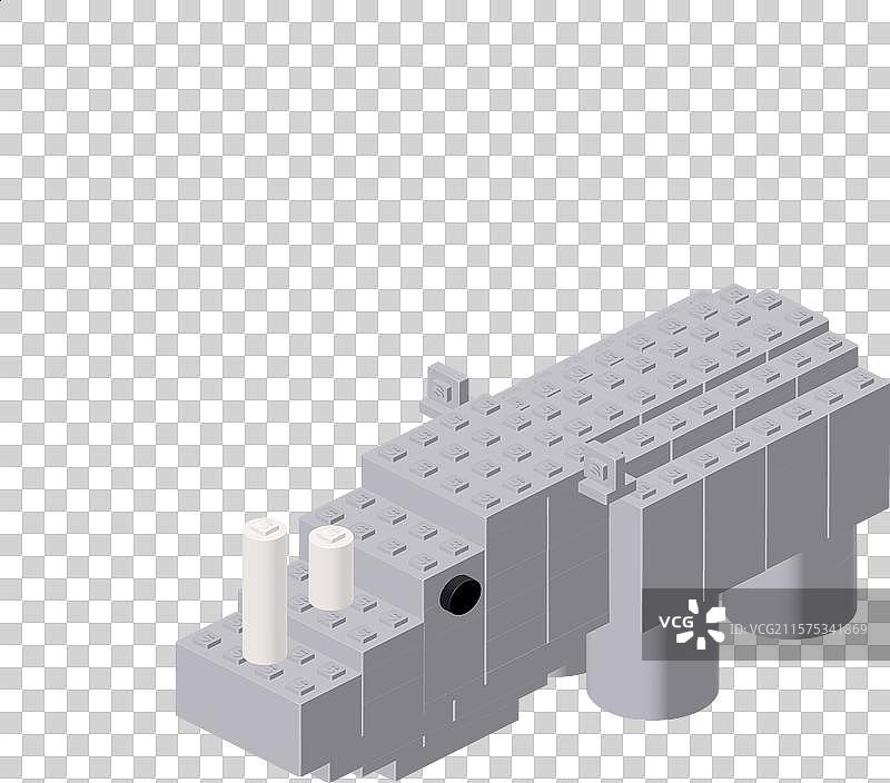 灰色犀牛的等距视图图片素材