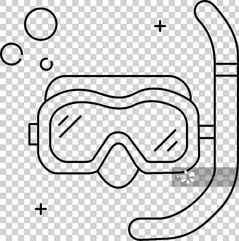 潜水面罩游泳装备图标设计图片素材