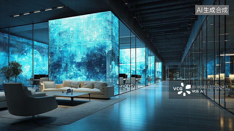 【AI数字艺术】现代办公室内景设计图片素材