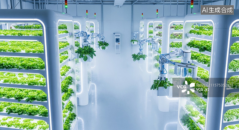 【AI数字艺术】自动化垂直农业系统图片素材