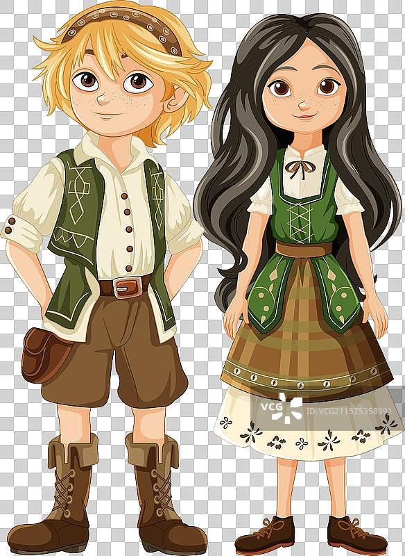 穿着传统服饰的孩子们图片素材