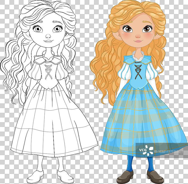 一个有波浪卷发的女孩图片素材