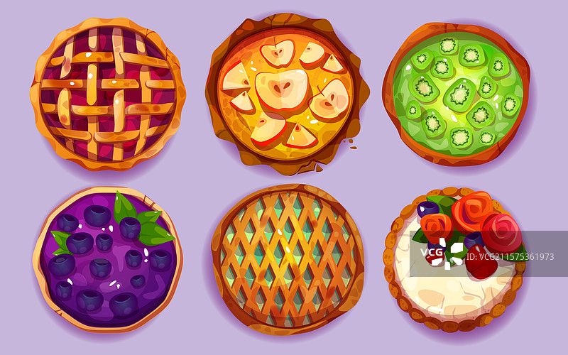 甜美的圆形自制派的俯视图图片素材