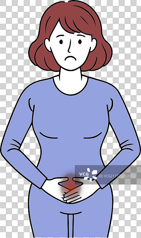 经历更年期的女性膀胱问题孤立图像图片素材