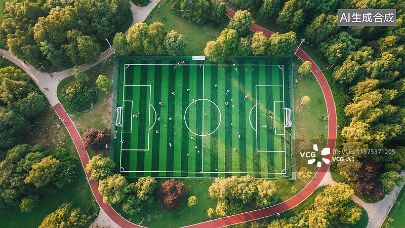 【AI数字艺术】俯瞰视角下的足球盛宴图片素材