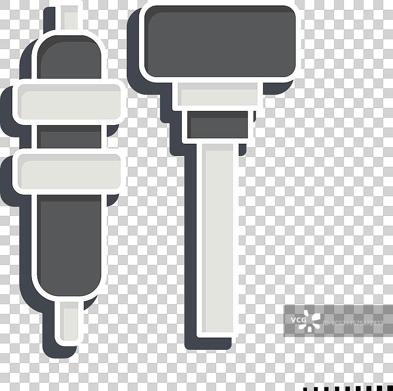 与汽车维护相关的发光火花塞图标图片素材