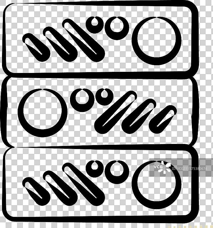 手绘办公相关图标服务器图片素材