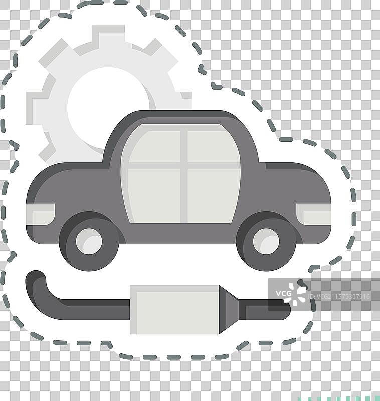 与汽车相关的排气贴纸线切割图片素材