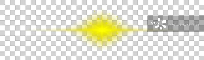 黄色水平光效镜头光晕图片素材