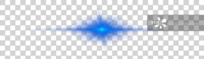 蓝色水平光效镜头光晕图片素材