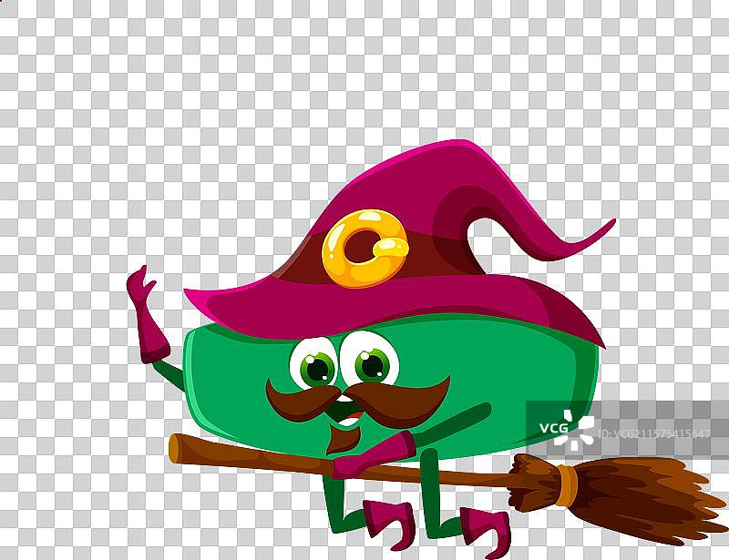 卡通万圣节数学减号女巫角色图片素材