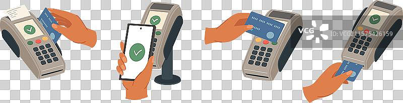 无接触支付与POS终端服务图片素材